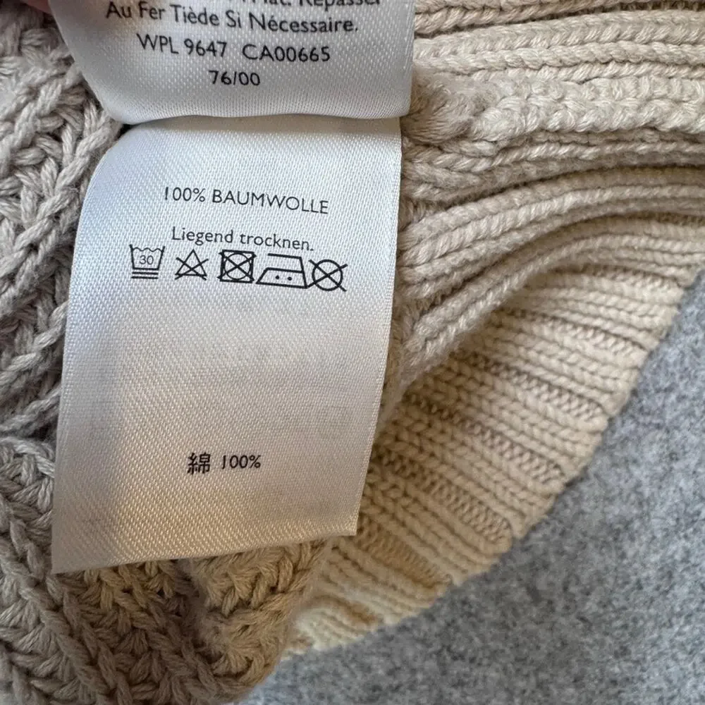 Eddie Bauer Women’s XS Cable Knit Cardigan Sweater 100% Cotton Beige Button